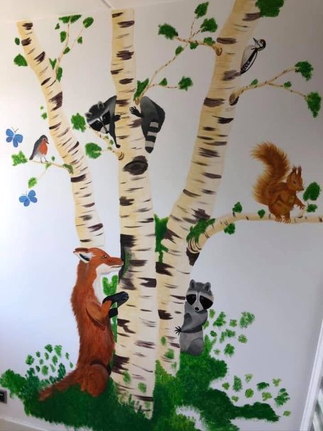 Babykamer bos met dieren 1